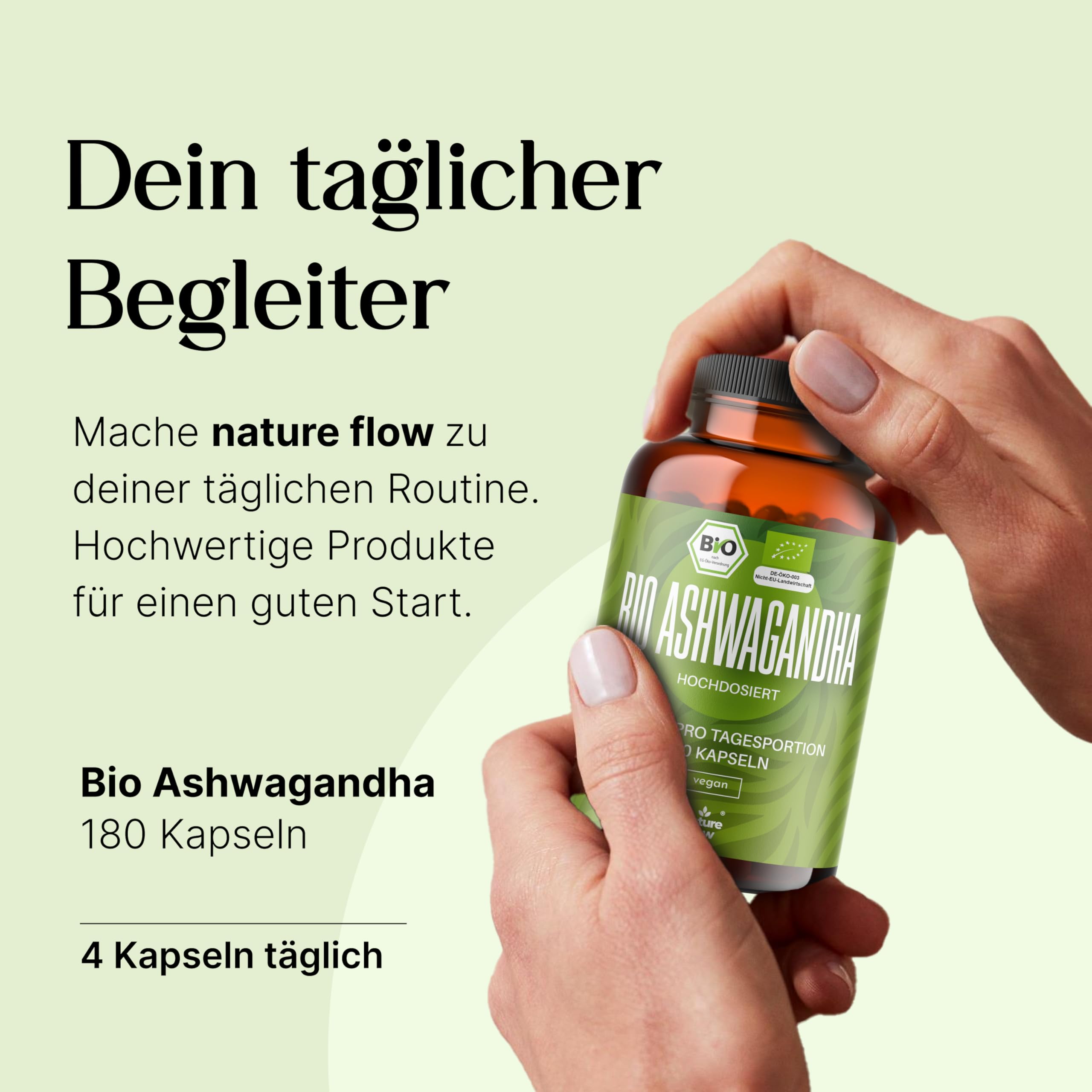 Bio Ashwagandha 180 Kapseln Optimal hochdosiert 2600mg pro Tagesportion Vegan Bild 5