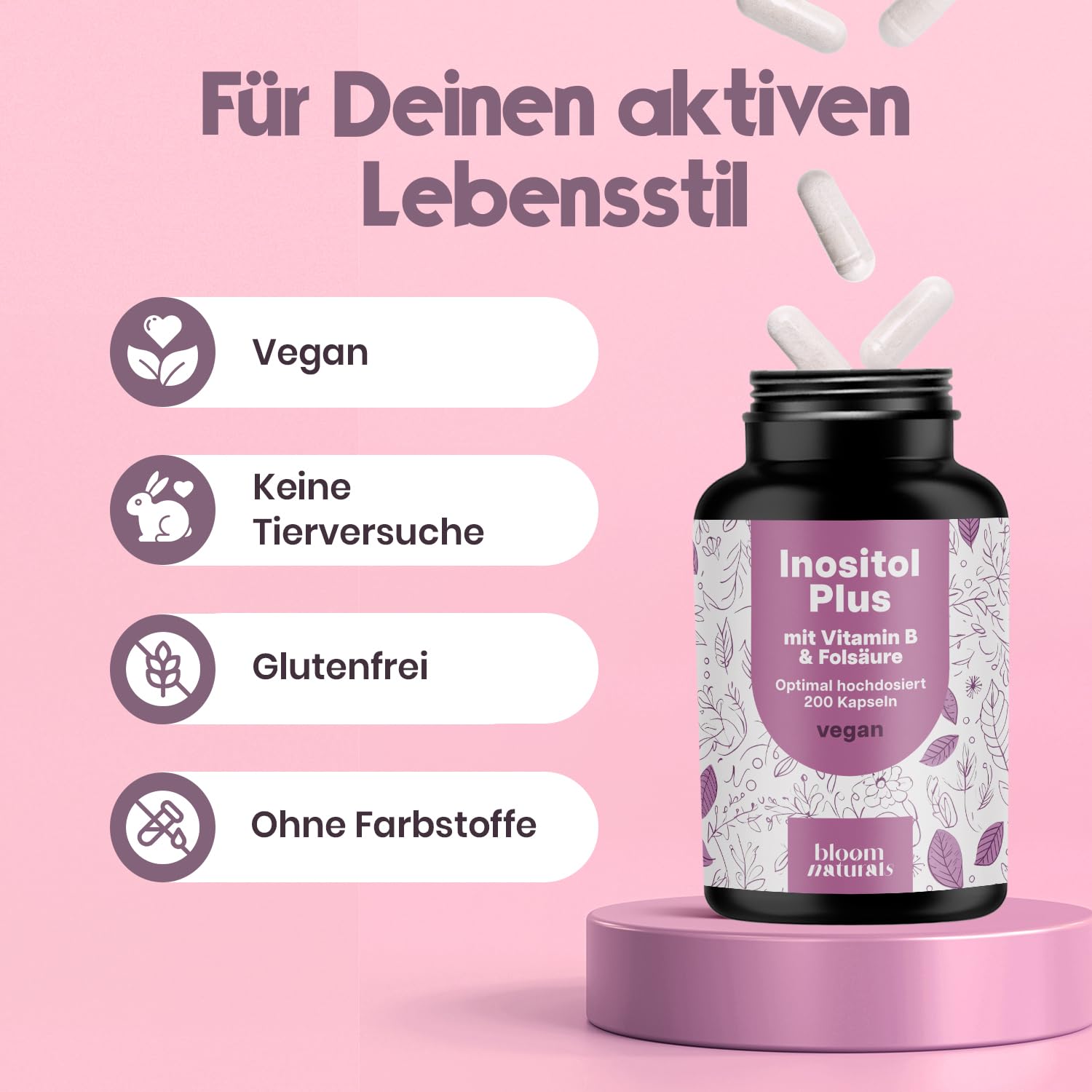 Hochdosierte Inositol Kapseln 200 - Vegan, Made in Germany