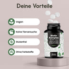 Biotin hochdosiert - 10.000 mcg - 400 Tabletten - Komplex mit Zink & Selen - Vegan & produziert in Deutschland - Verpackung kann variieren