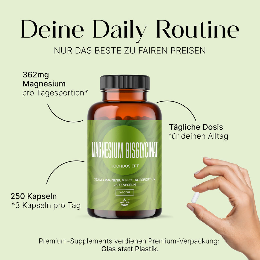 Magnesium Bisglycinat Hochdosiert - 250 Kapseln - 362 mg Magnesium Glycinat pro  Bild 2
