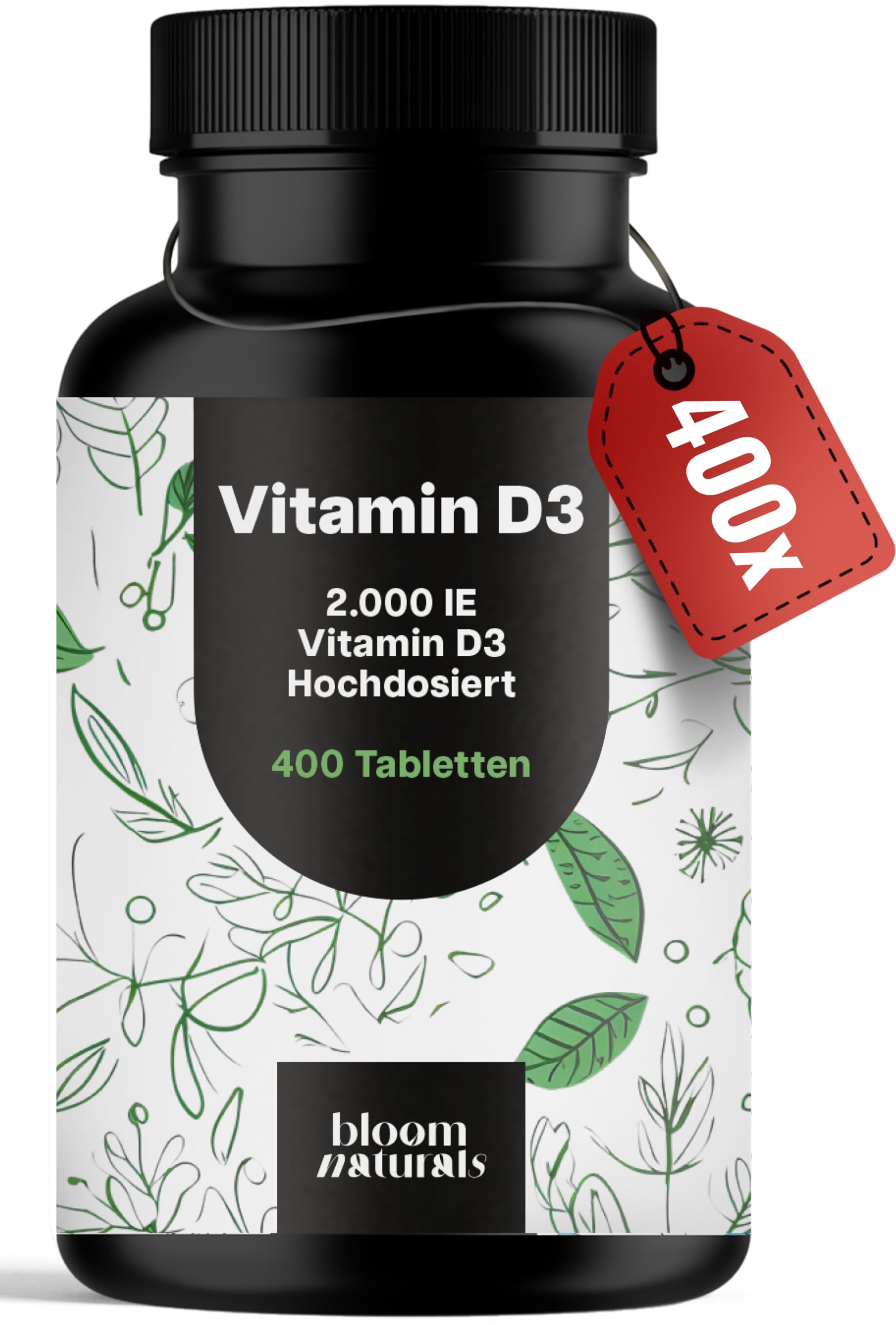 Vitamin D3 2000 IE - 400 Tabletten - Immunsystem & Knochen