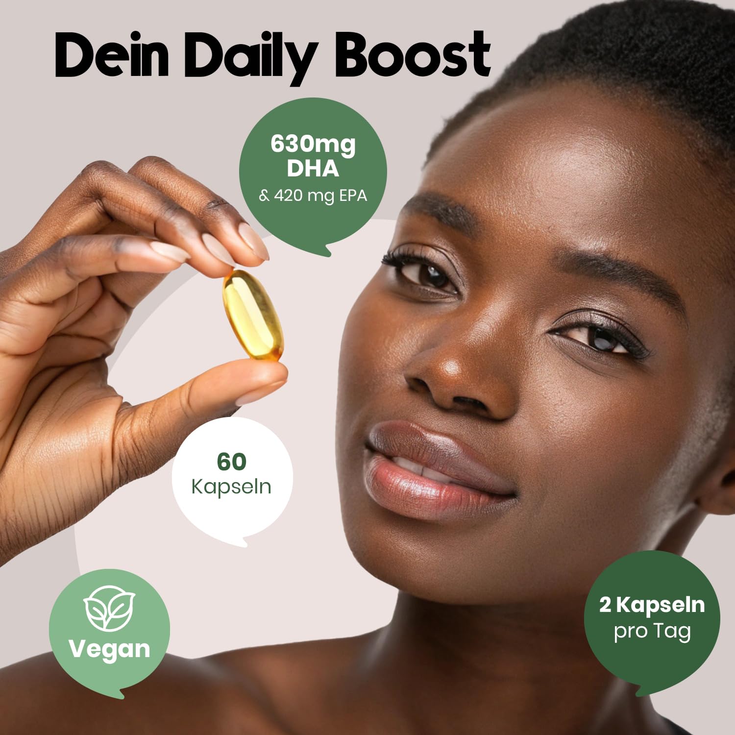 High-Dose Vegan Omega 3 Capsules - 2000mg Algae Oil