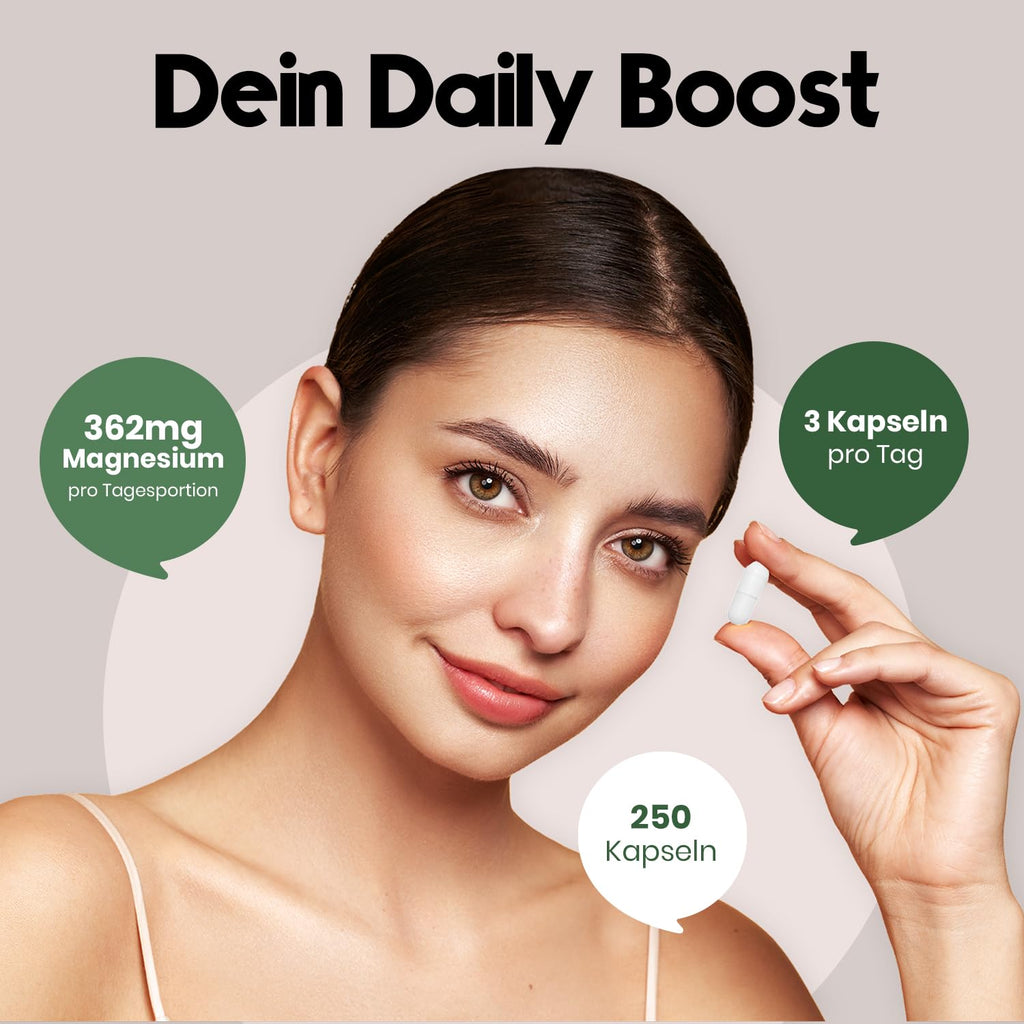 Magnesium Bisglycinat 250 Kapseln - Vegan & Laborgeprüft