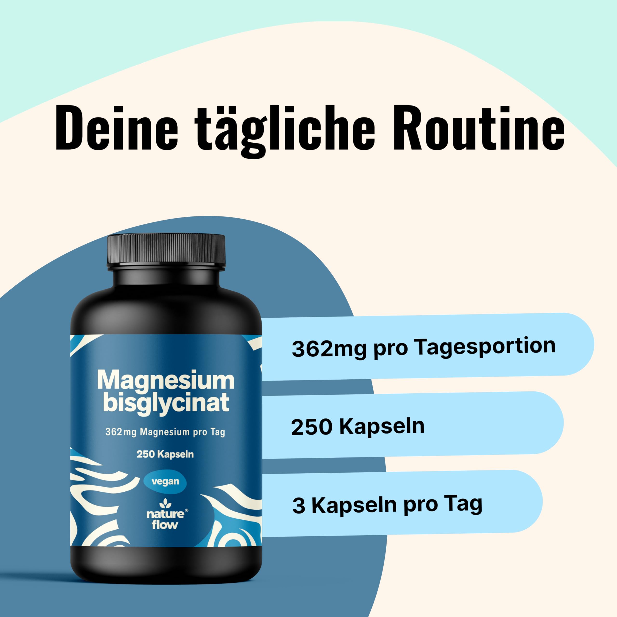 Magnesium Bisglycinat Hochdosiert - 250 Kapseln - 362 mg Magnesium Glycinat pro  Bild 3