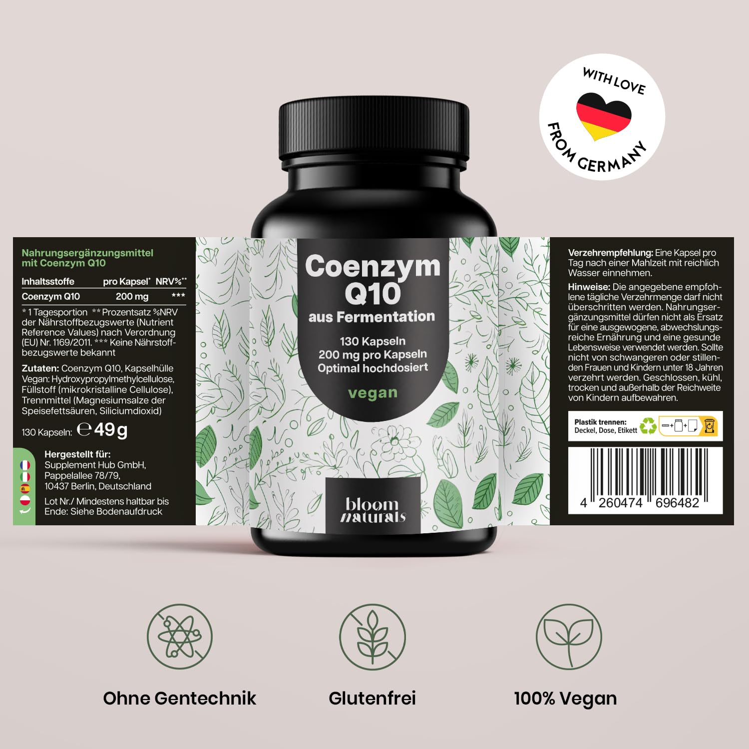 Coenzym Q10 Kapseln - 200mg, 130 Vegan Kapseln