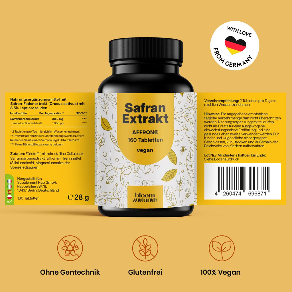 160 Tabletten AFFRON® Safran Extrakt 30mg - Vegan