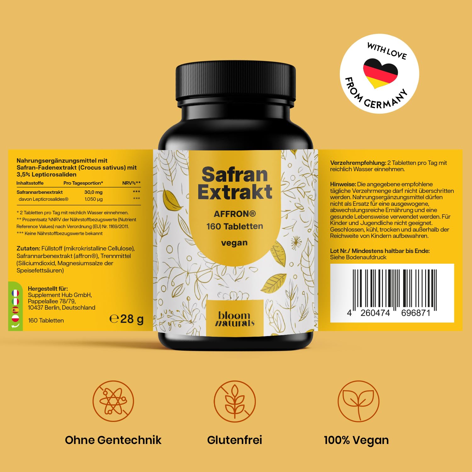 160 Tabletten AFFRON® Safran Extrakt 30mg - Vegan