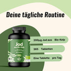Jod Tabletten aus Bio-Kelp hochdosiert - 365 Tabletten - 200 µg Jodtabletten, ve Bild 3