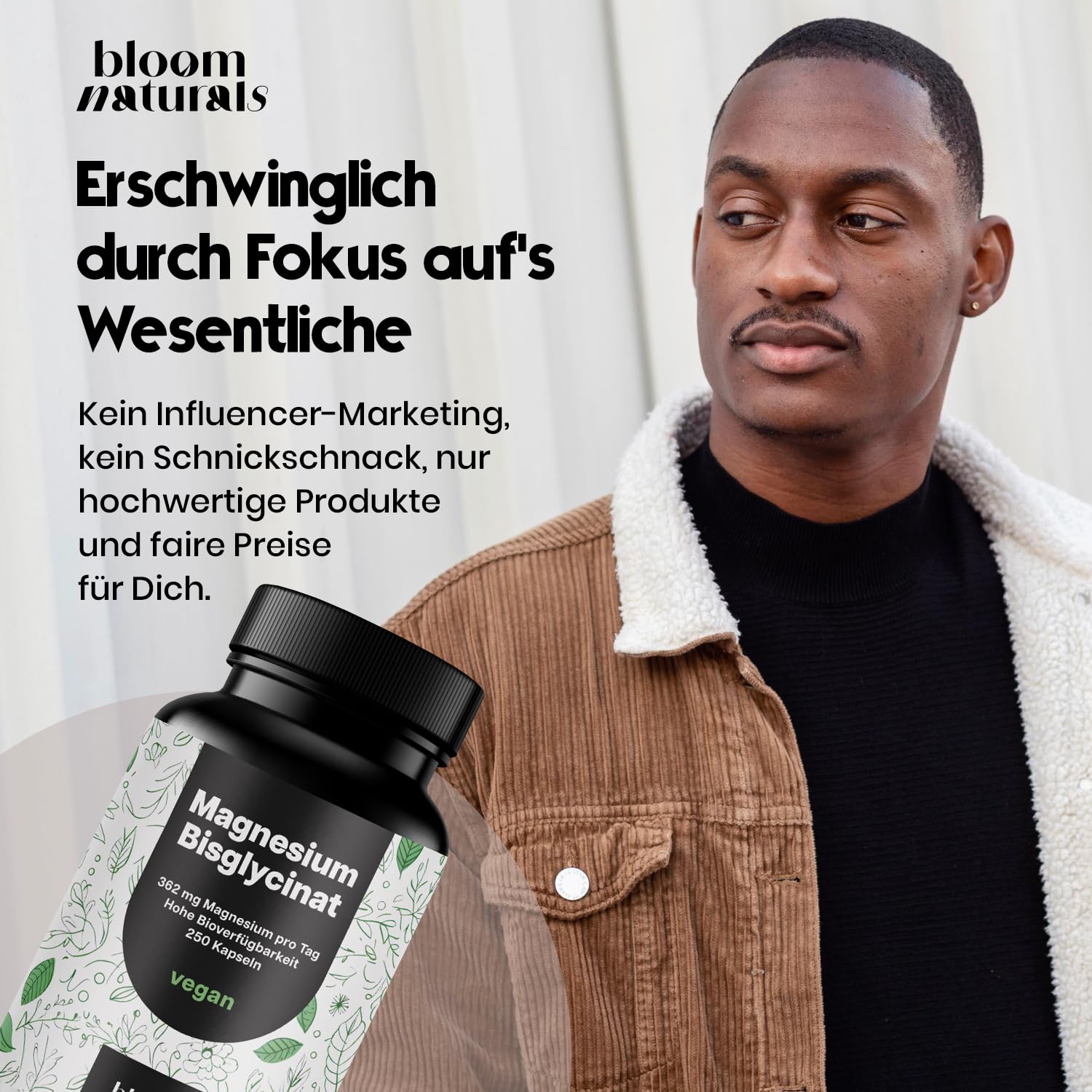 Magnesium Bisglycinat 250 Kapseln - Vegan & Laborgeprüft