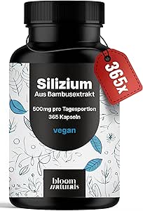 Vegan Silizium Kapseln 365 Stück aus Bambusextrakt 500mg