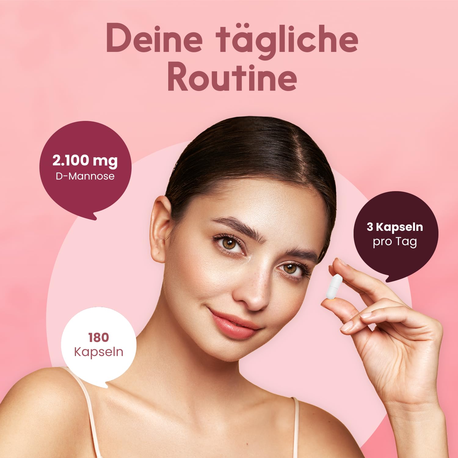 D-Mannose Kapseln mit Cranberry + Vitamin C - 180 Kapseln - 2100 mg D-Mannose pr Bild 3