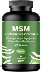 MSM Tabletten Hochdosiert - 400 Stück - 2000 mg MSM + Natürliches Vitamin C - Alternative zu Kapseln