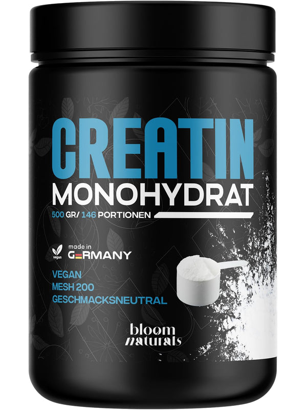 Creatin Monohydrat Pulver 500g - Kreatin Monohydrat in mikronisierter Qualität 100% vegan - Laborgeprüft - Verpackung kann variieren