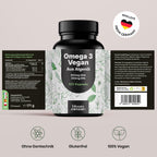 Vegan Omega 3 Kapseln 120 Stück - 2000mg Algenöl