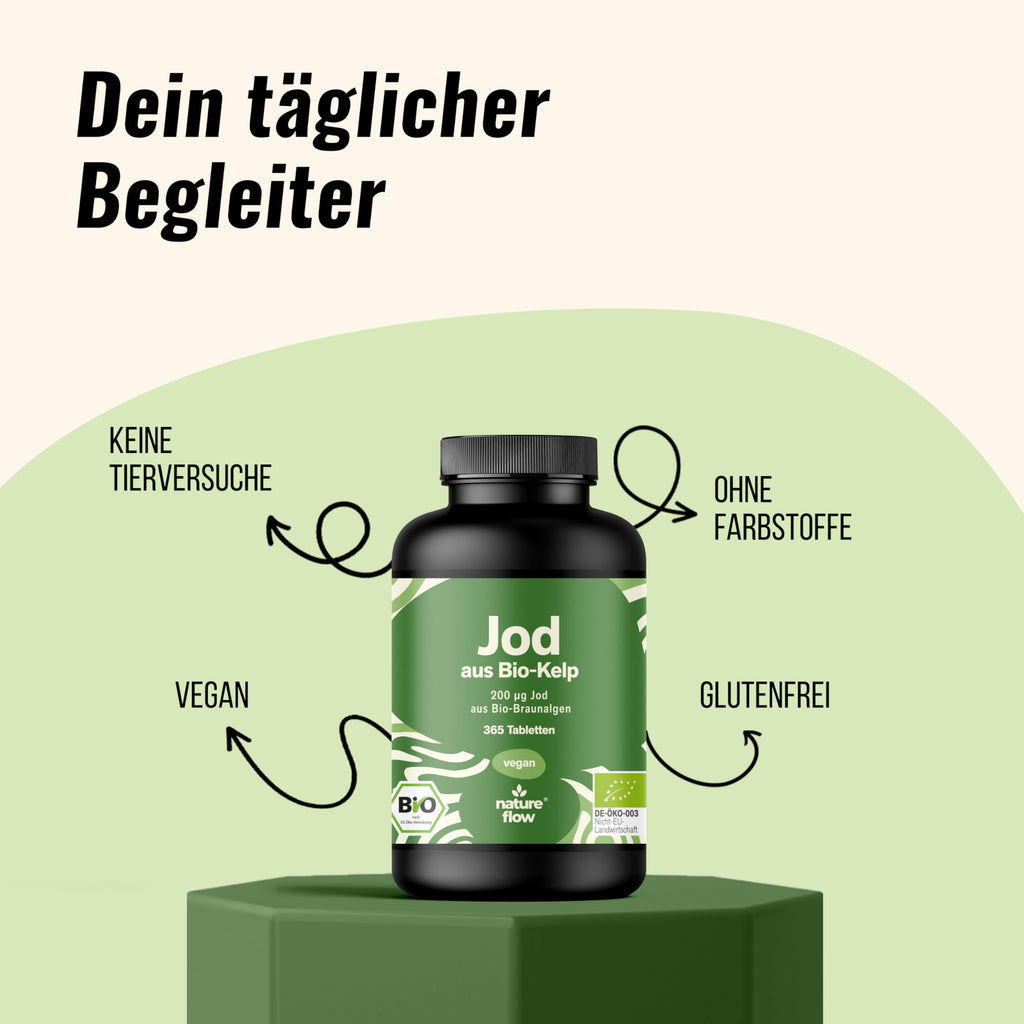 Jod Tabletten aus Bio-Kelp hochdosiert - 365 Tabletten - 200 µg Jodtabletten, ve Bild 2