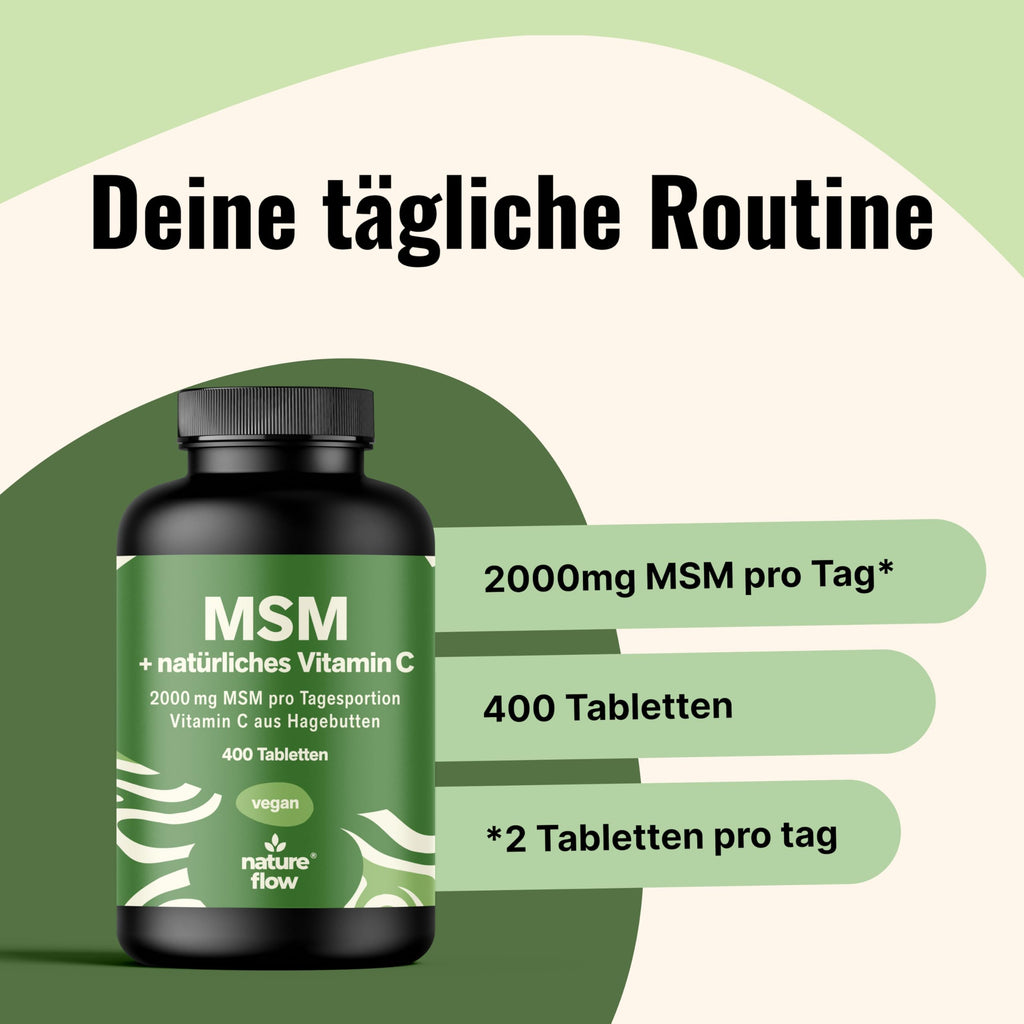 MSM Tabletten Hochdosiert - 400 Stück - 2000 mg MSM + Natürliches Vitamin C - Al Bild 3