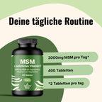 MSM Tabletten Hochdosiert - 400 Stück - 2000 mg MSM + Natürliches Vitamin C - Al Bild 3