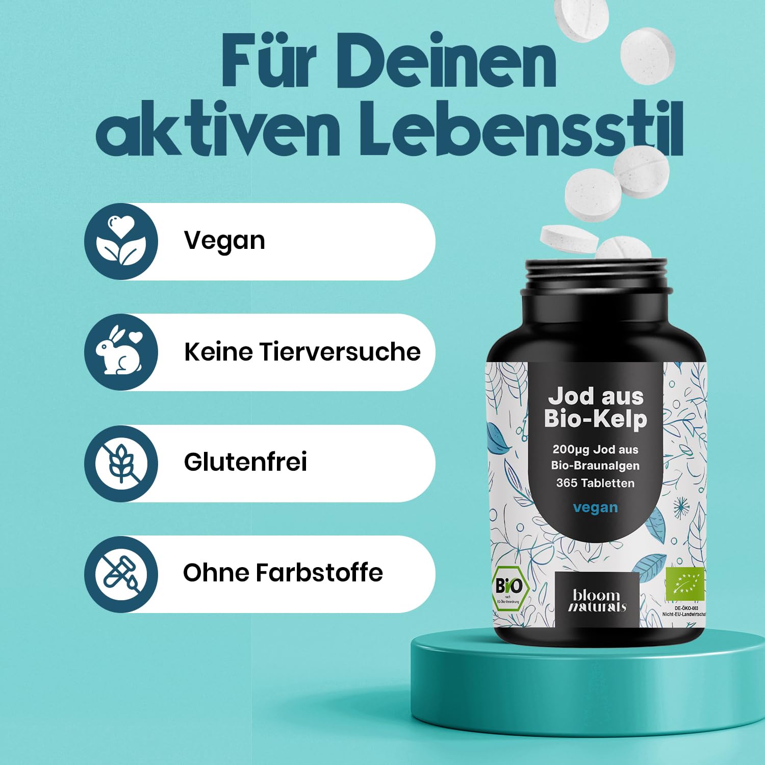 Bio-Kelp Jodtabletten 200 µg - 365 vegane Tabletten