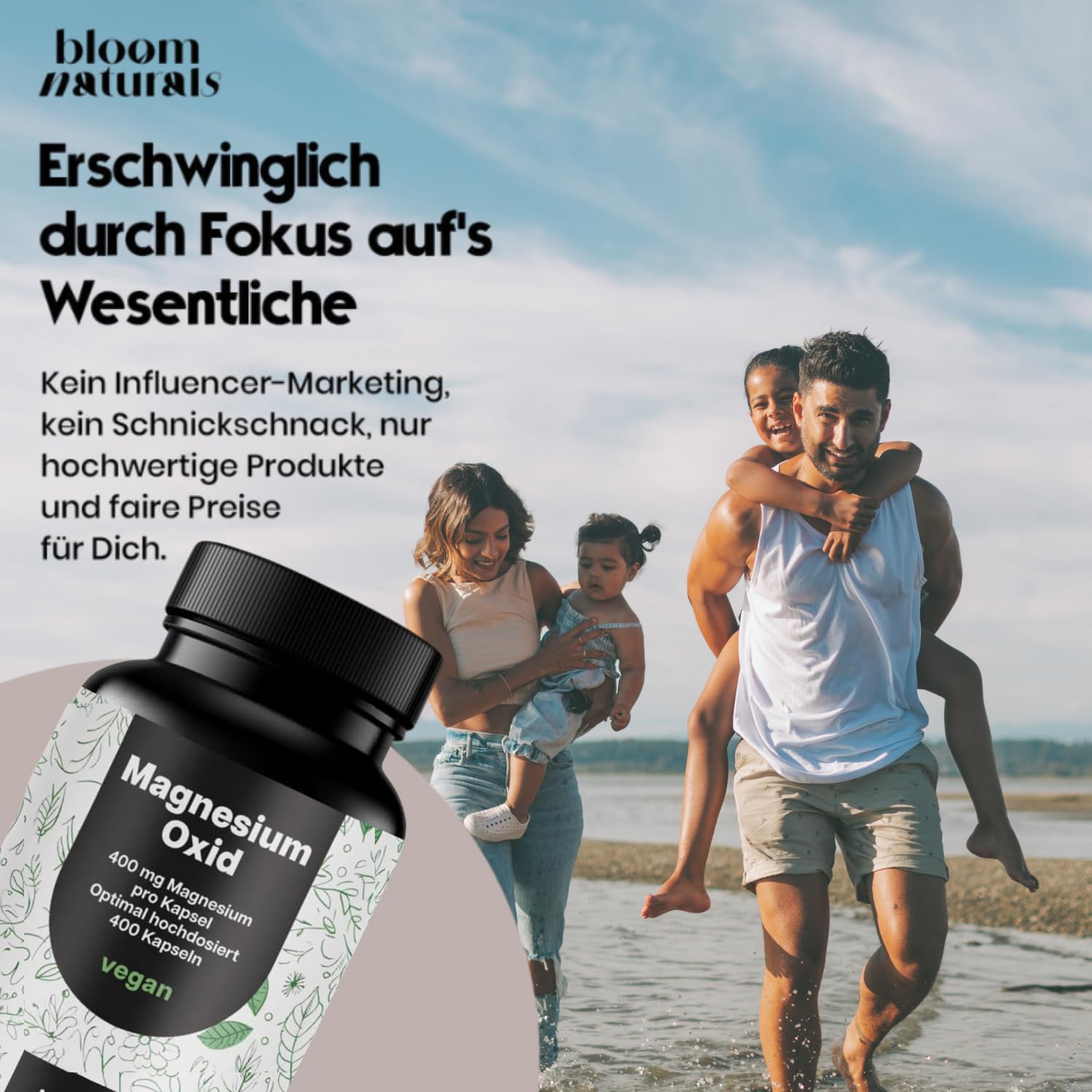Magnesium oxid 400mg Kapseln - Hochdosiert, Vegan, 400 Stück