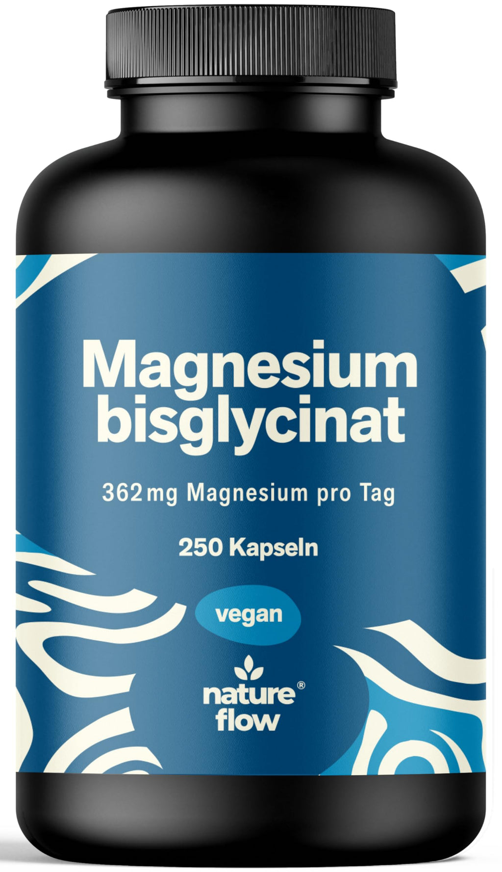 Magnesium Bisglycinat Hochdosiert - 250 Kapseln - 362 mg Magnesium Glycinat pro Tag - Vegan & Produz