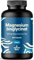 Magnesium Bisglycinat Hochdosiert - 250 Kapseln - 362 mg Magnesium Glycinat pro Tag - Vegan & Produz