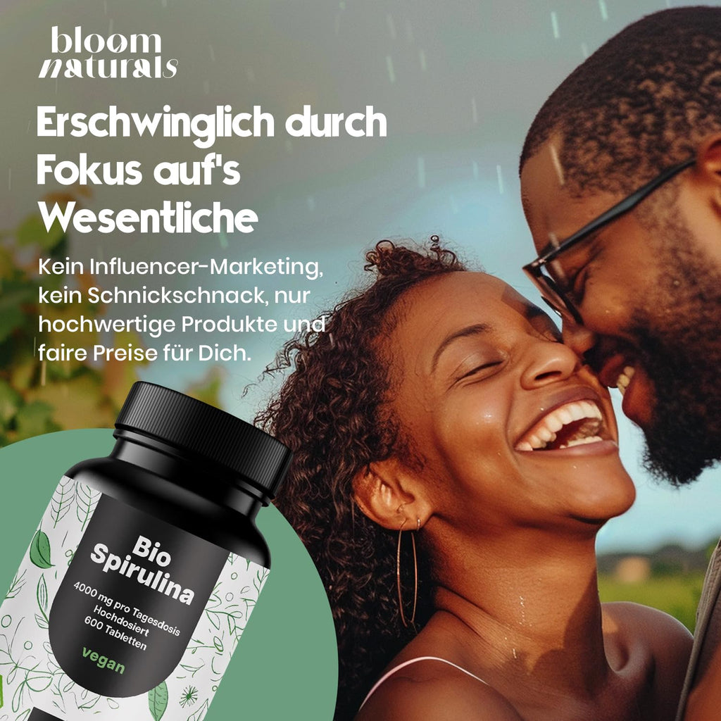 Hochdosierte Bio Spirulina Tabletten - 600 Stück, Vegan