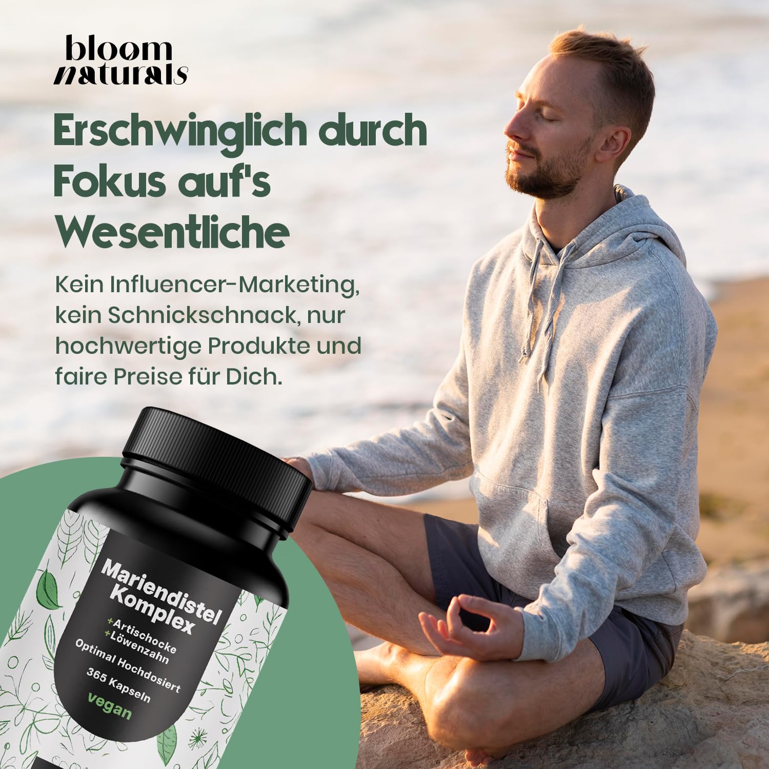 3-in-1 Leberkur: Mariendistel, Artischocke, Löwenzahn - 365 Kapseln