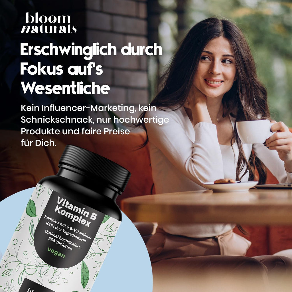 Vitamin B Komplex 365 Tabletten - Hochdosiert & Vegan