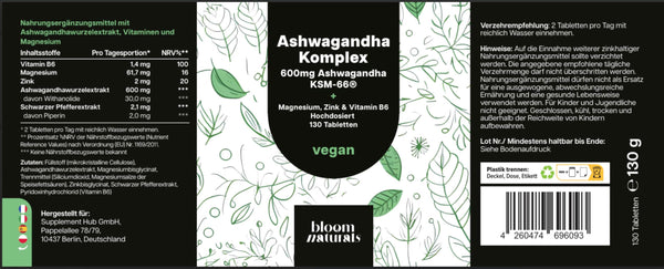 Ashwagandah Komplex 130 Tablette - Verpackung kann variieren
