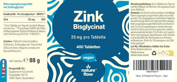 Zink Tabletten hochdosiert 25mg - 400 Tabletten
