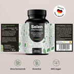 400 Tabletten Selen 200µg - 3-Fach-Komplex, Vegan & Laborgeprüft