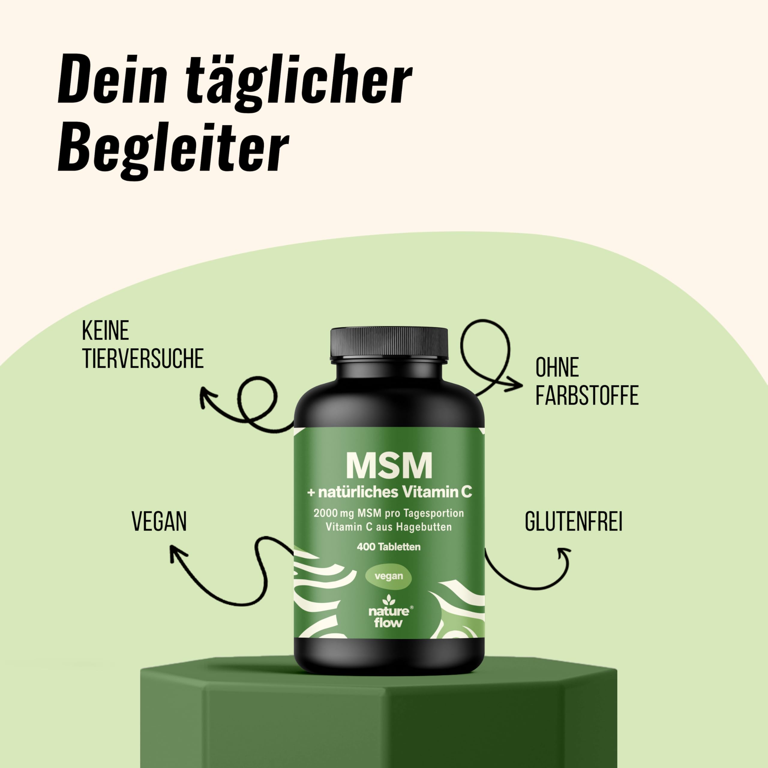 MSM Tabletten Hochdosiert - 400 Stück - 2000 mg MSM + Natürliches Vitamin C - Al Bild 2