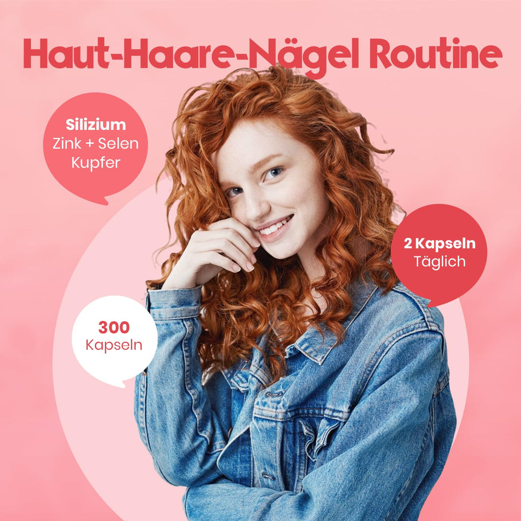 Silizium Komplex 500mg - 300 Kapseln für Haarvitamine
