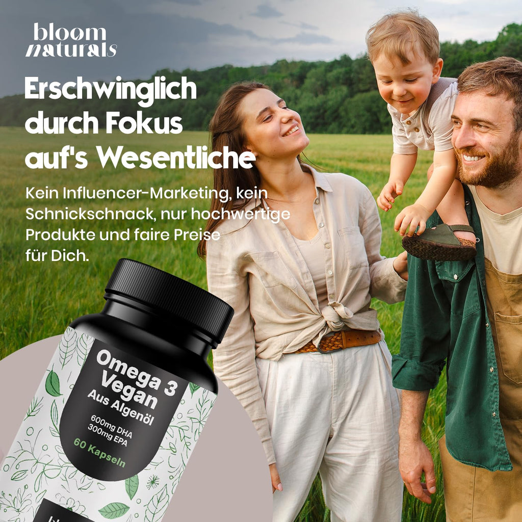 Vegan Omega 3 Kapseln 2000mg - 60 Hochdosierte Kapseln
