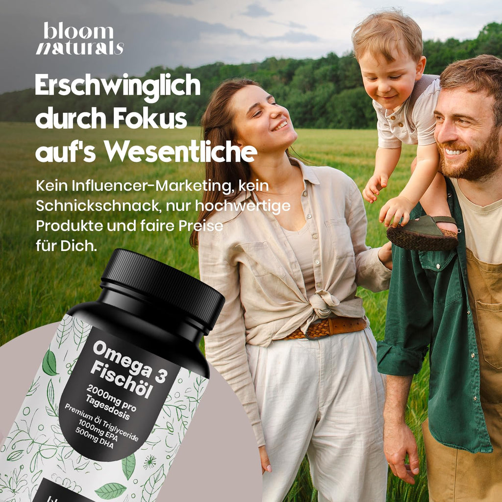 Omega 3 2000mg Kapseln - 300 Stück - Premium Fischöl