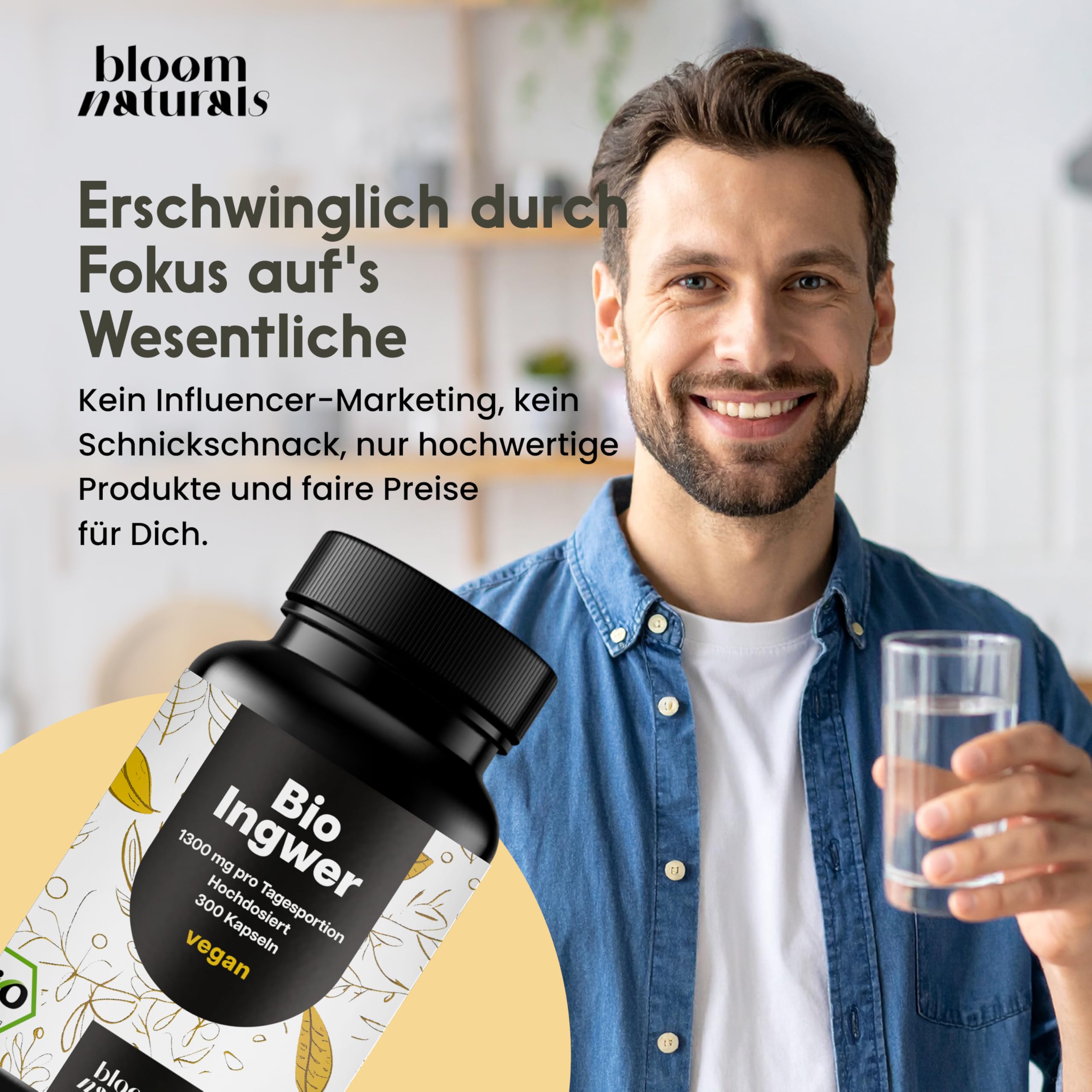 Bio Ingwer Kapseln 300 | 600mg Vegan Hochdosiert