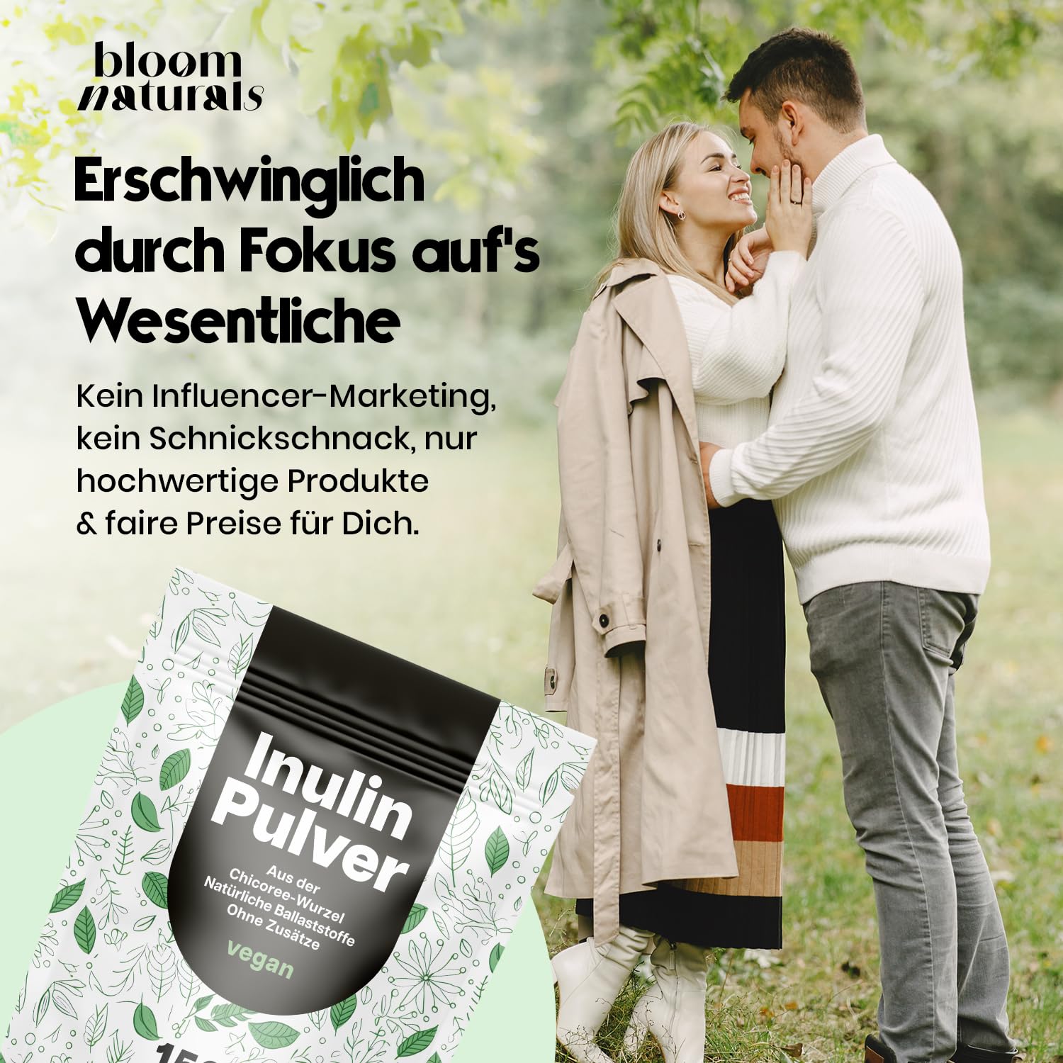 Inulin Pulver 1500g - Vegan, Chicoree-Wurzel, Ballaststoffe