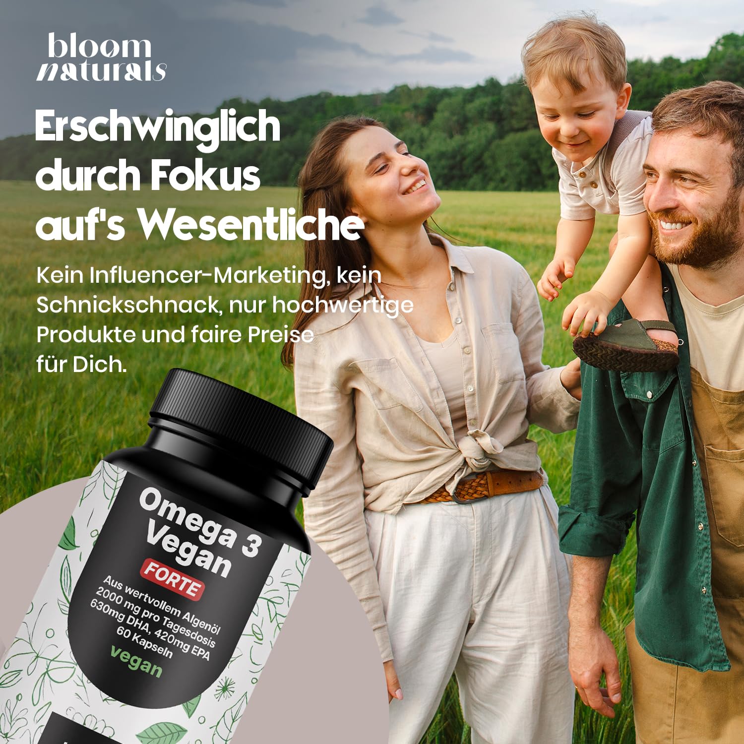 Omega 3 Vegan Kapseln 2000mg - 60 Stk. - Hochdosiert