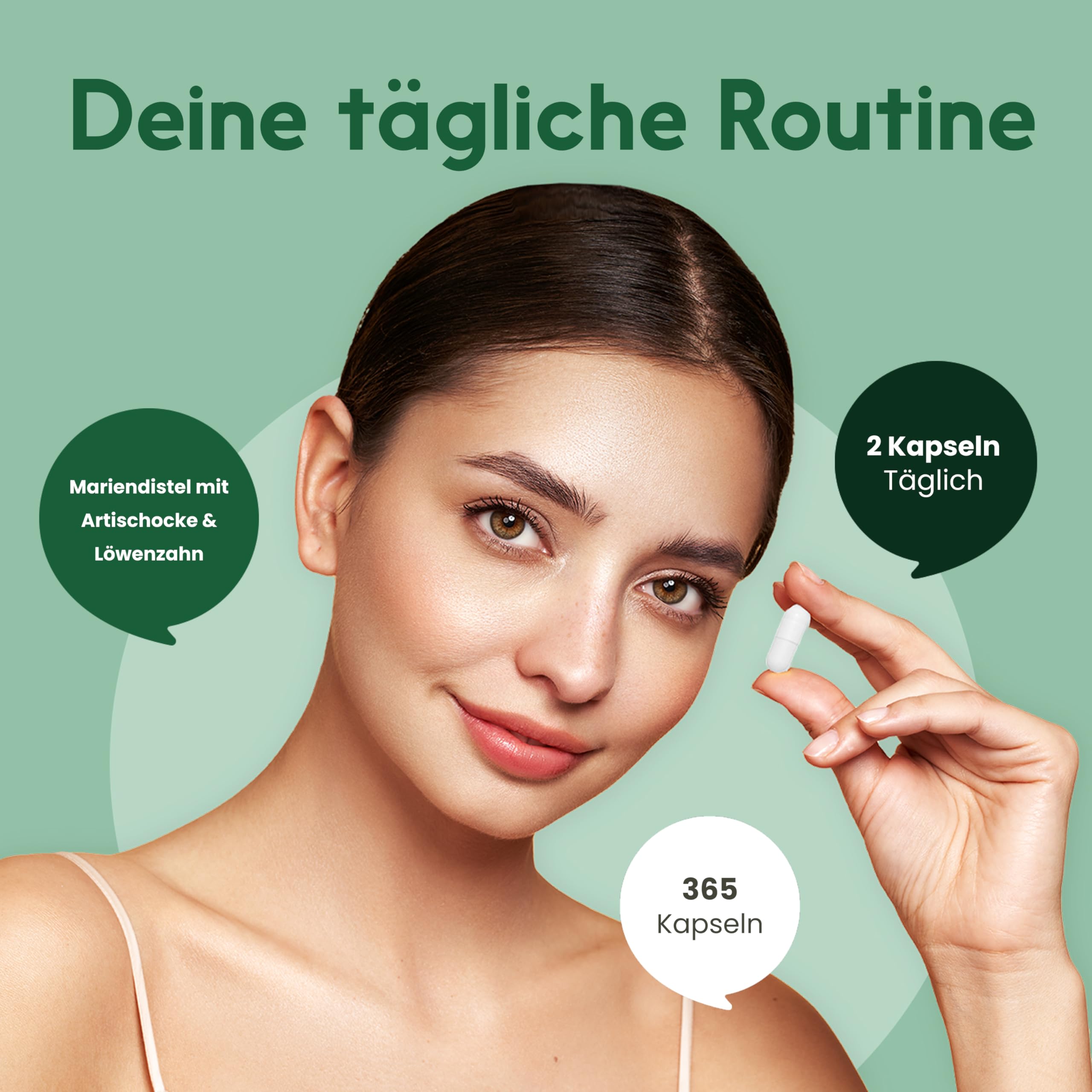 3-in-1 Leberkur: Mariendistel, Artischocke, Löwenzahn - 365 Kapseln