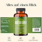 Magnesium Komplex hochdosiert - 200 Kapseln - 400 mg Magnesium pro Tag + Vitamin Bild 3