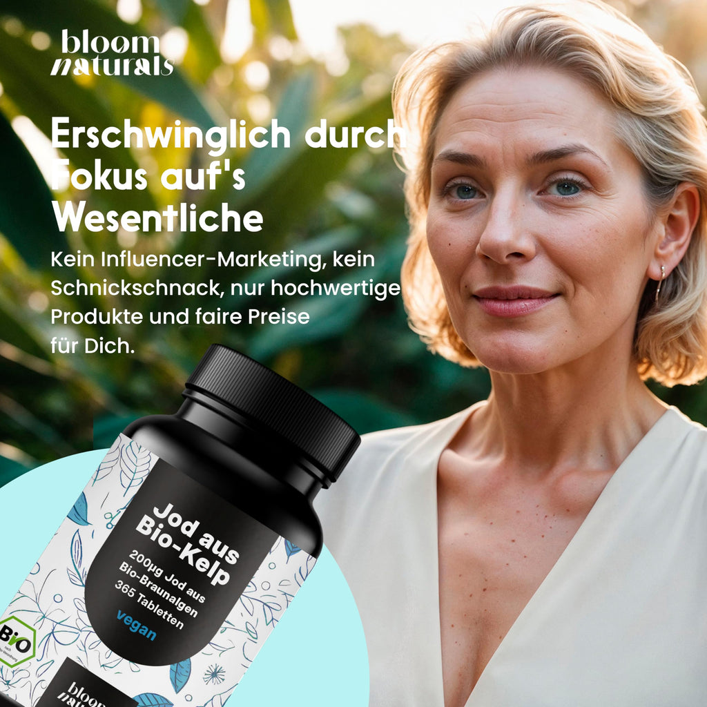 Jod Tabletten aus Bio-Kelp hochdosiert - 365 Tabletten - 200 µg Jodtabletten, ve Bild 5