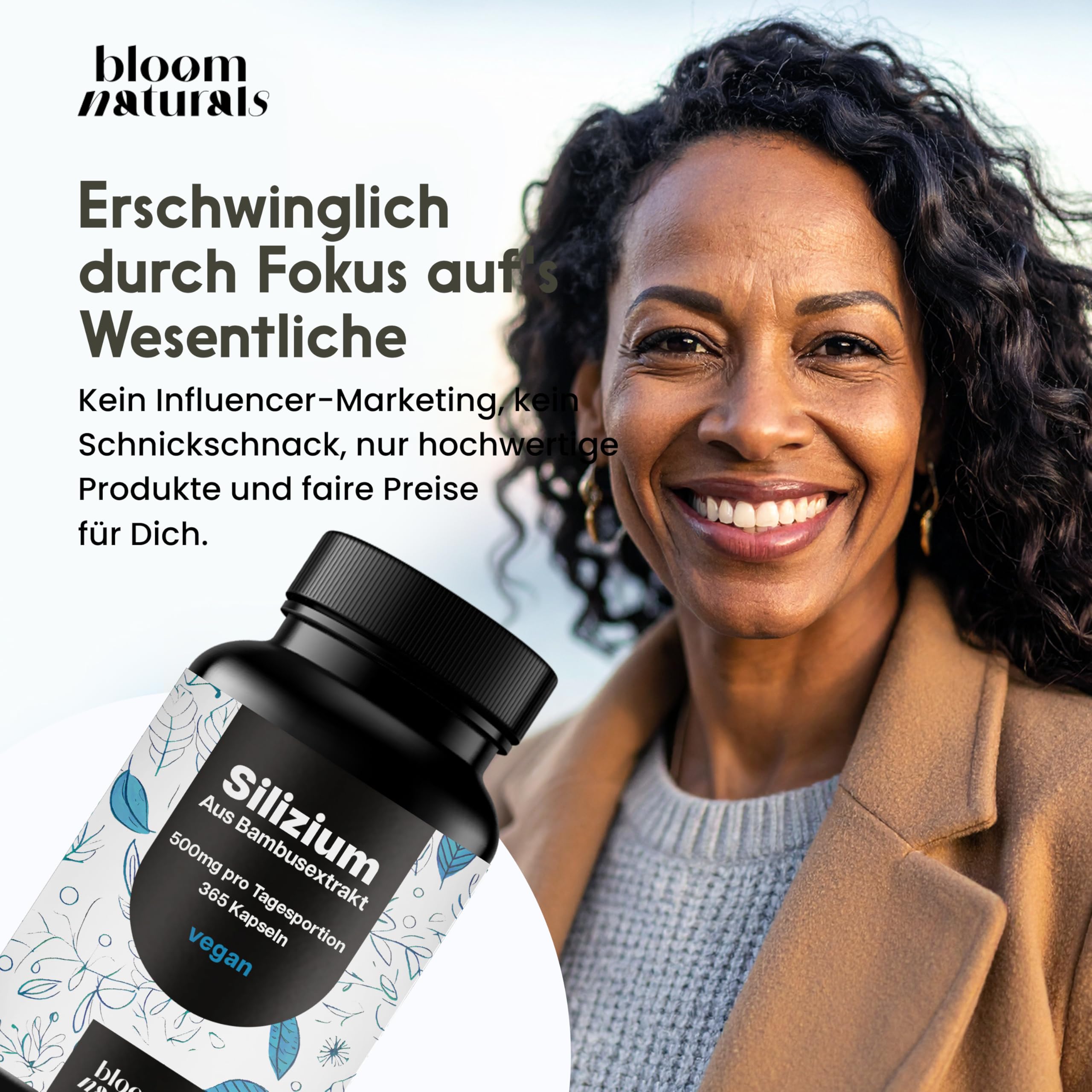 Vegan Silizium Kapseln 365 Stück aus Bambusextrakt 500mg